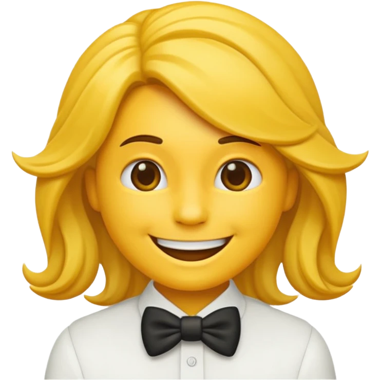 Emoji qui sourire qui fais un doigt d’honneur et un noeud dans les cheveux emoji