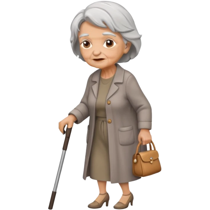 Old woman walking with cane emoji