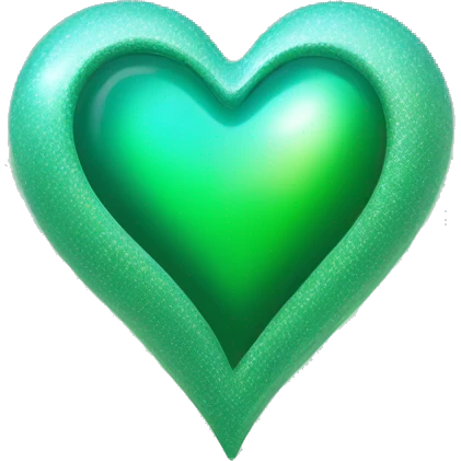 iridescent green heart emoji