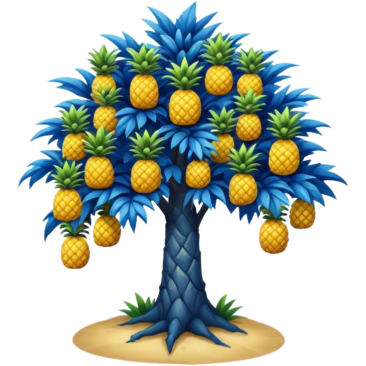 Blue tree with pineapples emoji