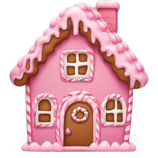 cute pink gingerbread house  emoji