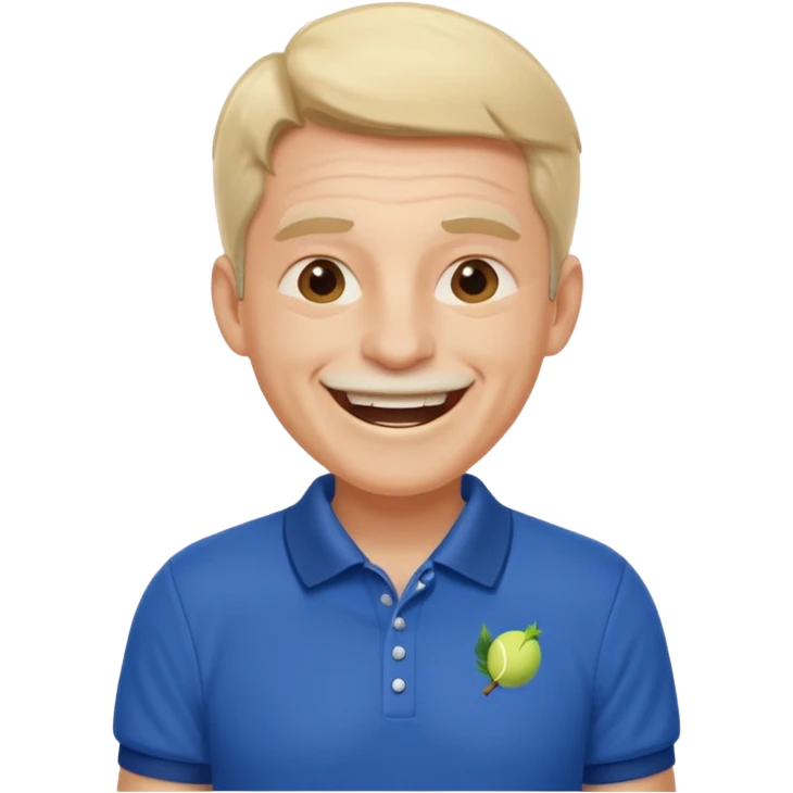 Profesor de tenis riendose emoji