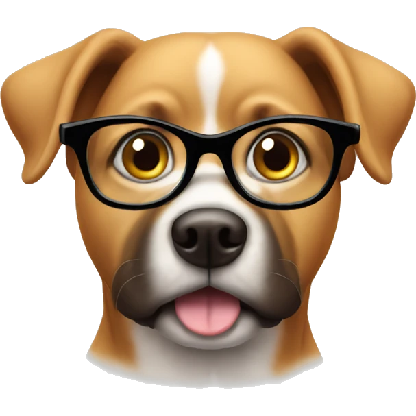 dog waering glasses emoji