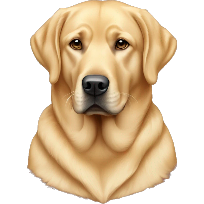 Golden Labrador retriever with couple of tee emoji
