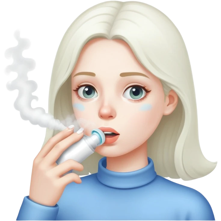Girl inhaler white powders emoji