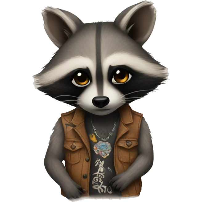 Raccoon with tattoos  emoji