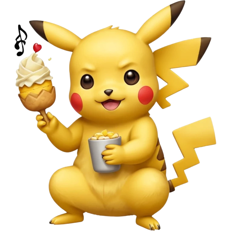 пікачу їсть, сидить, співає, танцює emoji