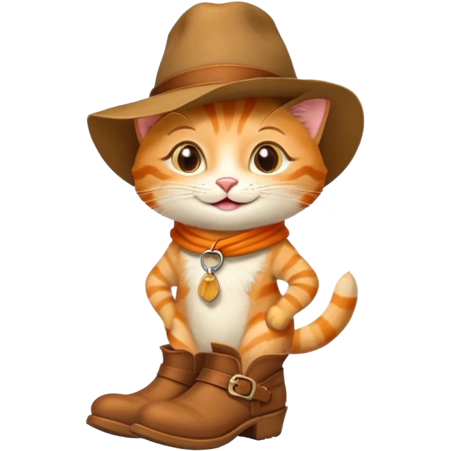 Puss in Boots character with classic hat and boots emoji