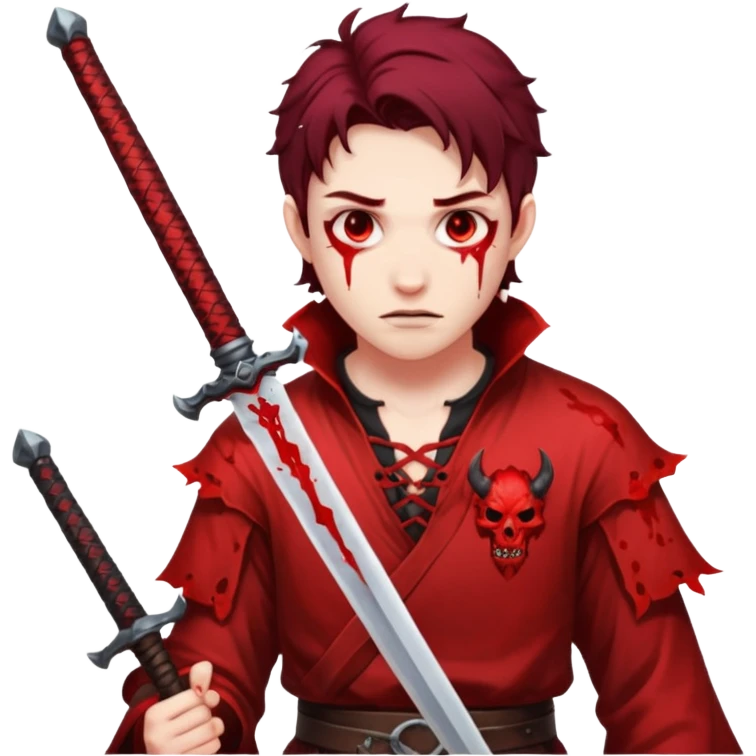 Demon slayer dying with a sword emoji