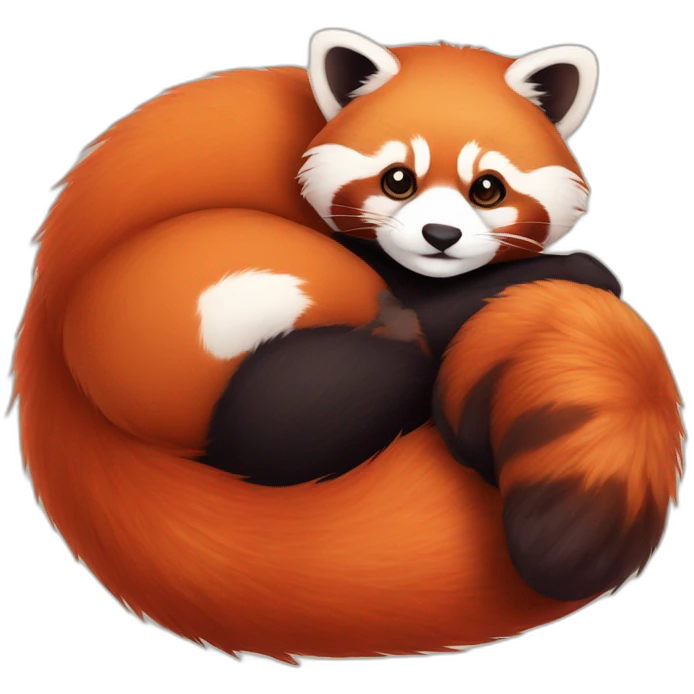 red-panda-snuggling-with-cute-cat emoji