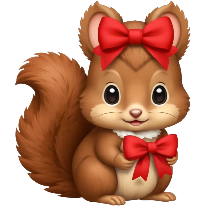 baby squirrel with a red bow emoji