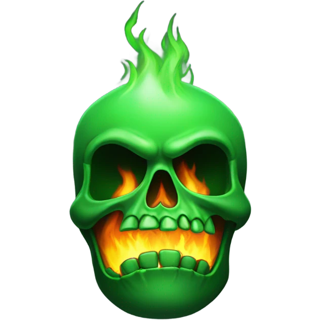 Green skull fire emoji