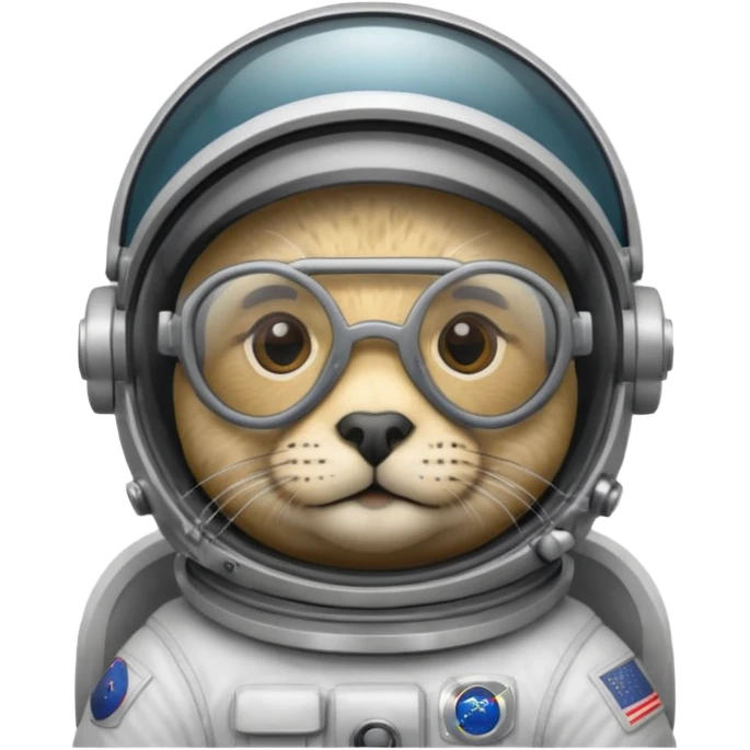 seal wearing glasses in astronaut helmet emoji