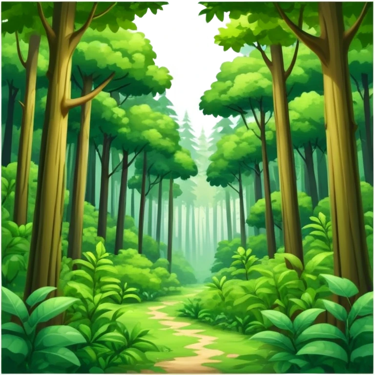 lush green forest with tall trees emoji