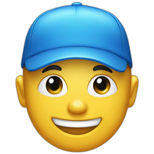 smiling face with a blue cap emoji