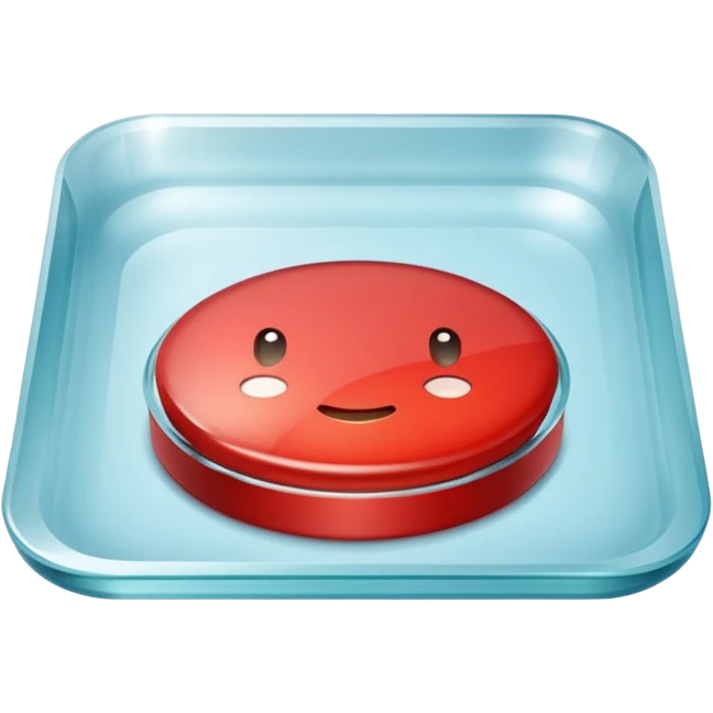 A big red round button under a square-shaped glass lid emoji