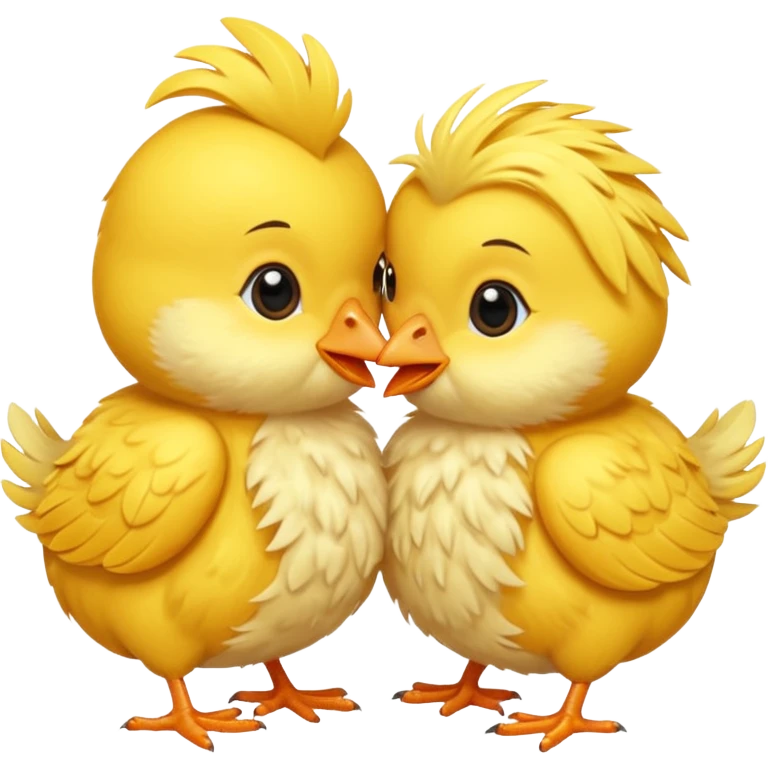 Dos pollitos dándose un beso  emoji