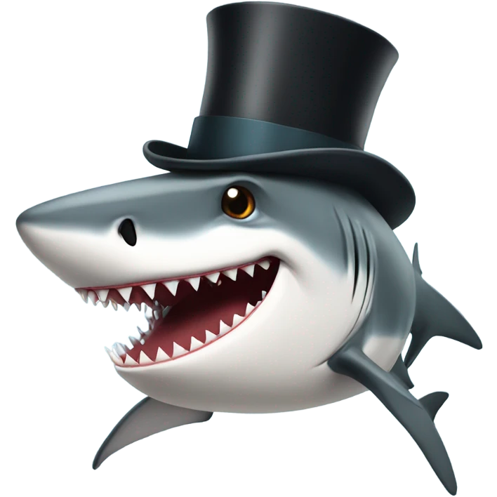 Shark with a top hat and a cigarette  emoji