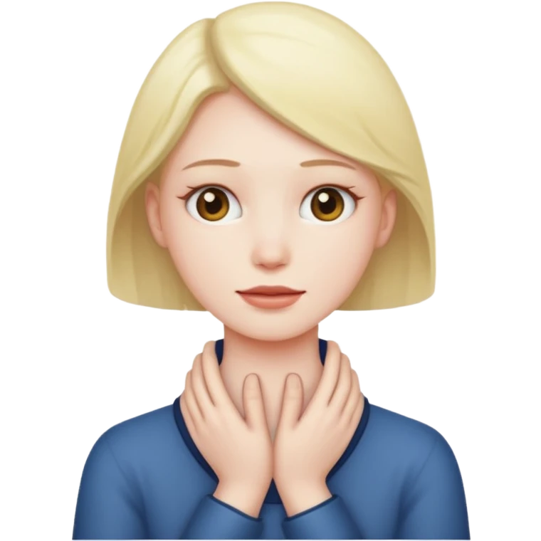 Person hands around their neck emoji