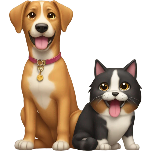 un perro y un gato emoji