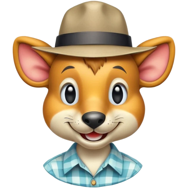 retro 1950s anthropomorphised animal head emoji