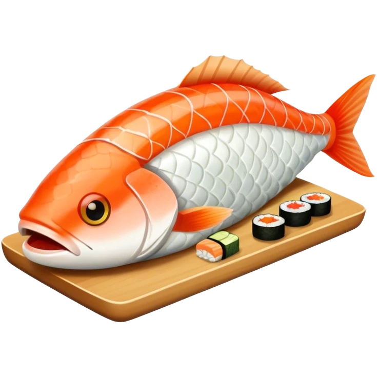 Fish eating sushi emoji