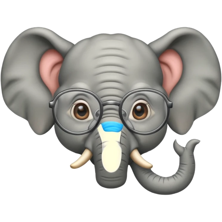 gözlüklü filler emoji