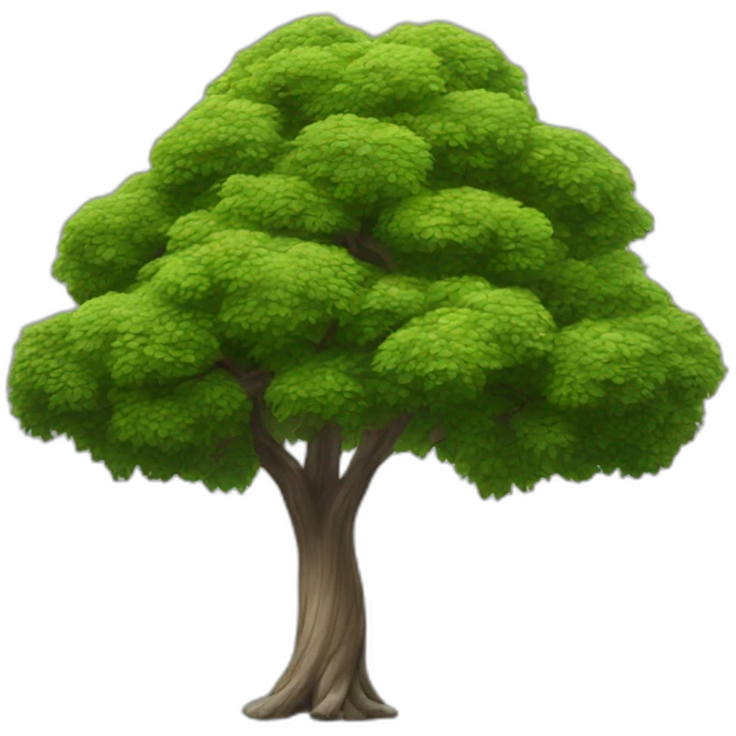 Tree from top, simplified and photorrealistic emoji