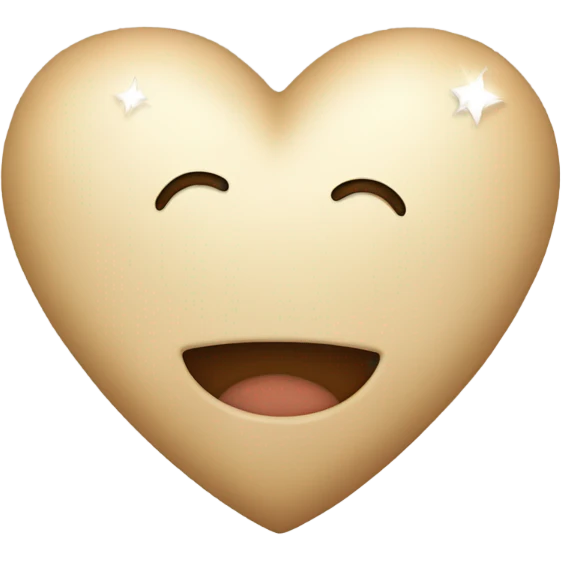 Corazón beige con brillos emoji