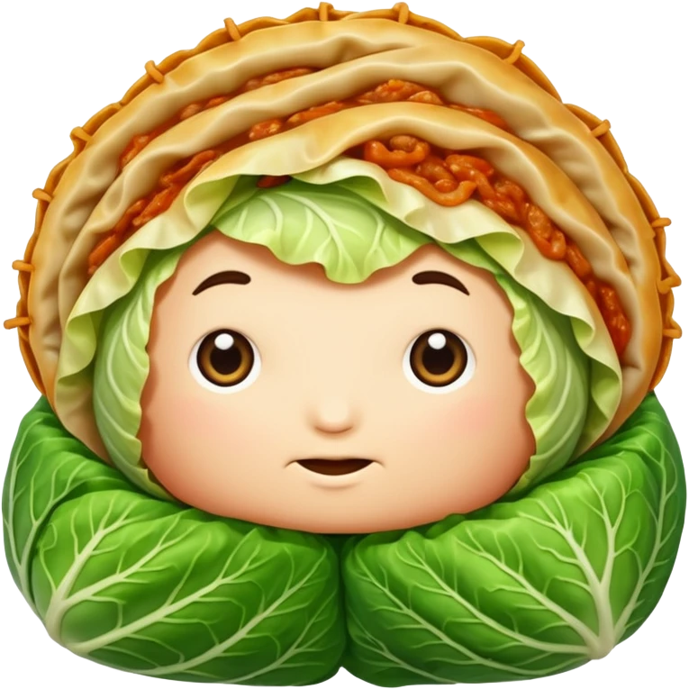 Cabbage roll  with no face emoji