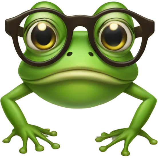 Frog with glasses emoji