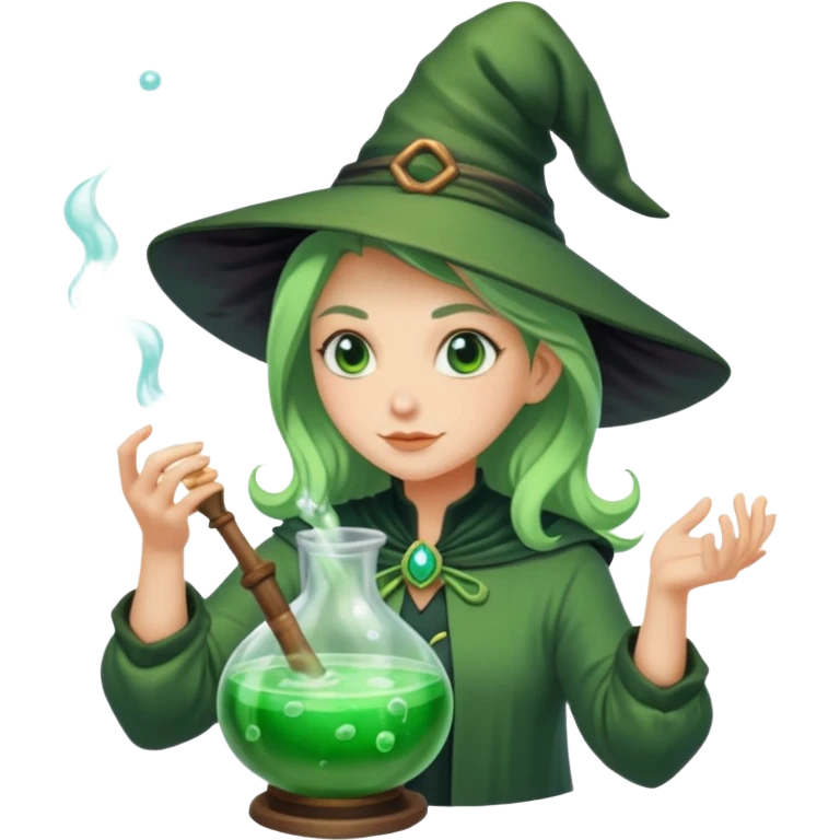 green witch cooking potion emoji