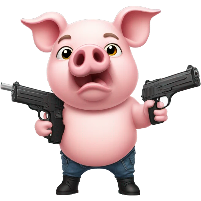 Pig with gun  emoji