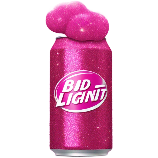 Glitter hot pink bud light emoji