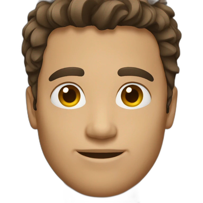 brunette man medium hair emoji