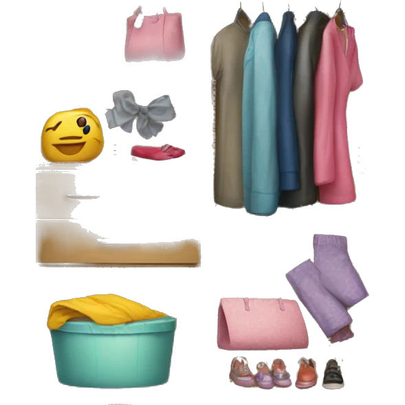 wardrobe with children's things emoji