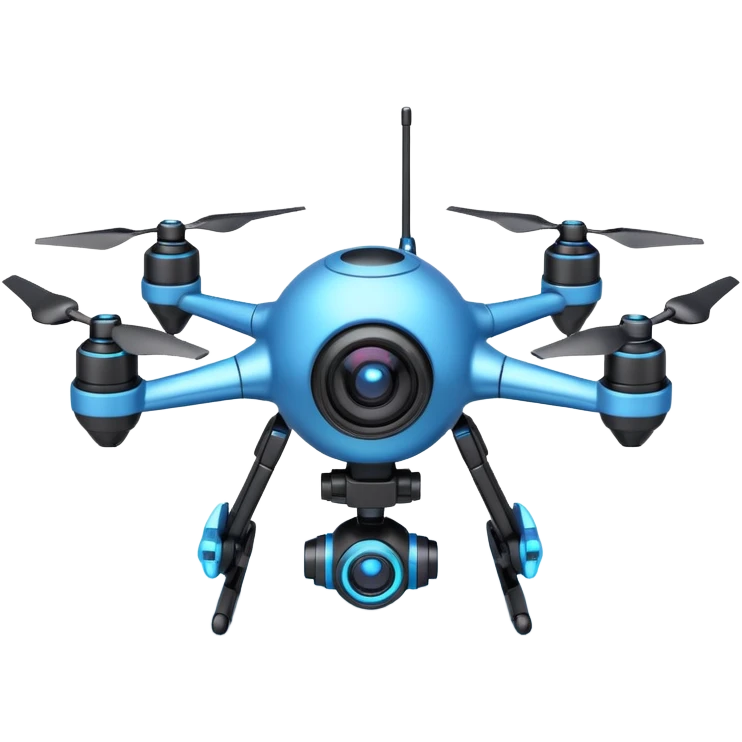 space explorer drone object icon, small futuristic drone with camera lens, glowing blue lights, sci-fi metal body, antenna details, 3D cartoon, mobile game icon style, centered, clean background, soft shadow, no text, no watermark
 
 emoji