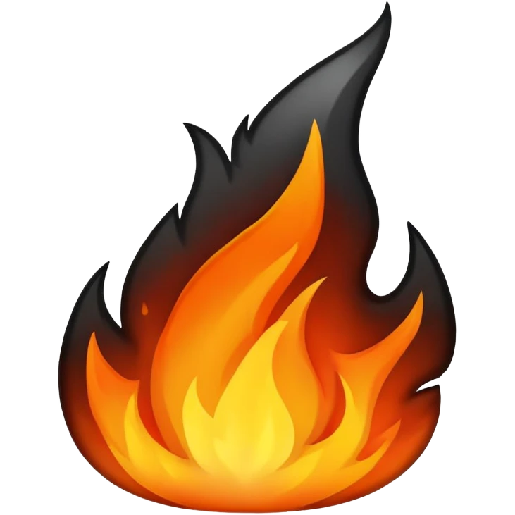 creat a black flame emoji  emoji