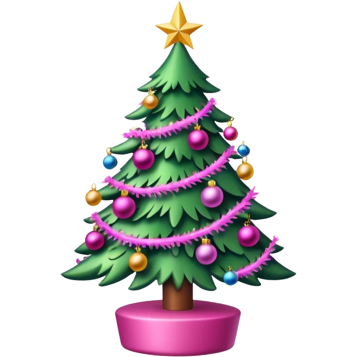 Christmas tree pink emoji