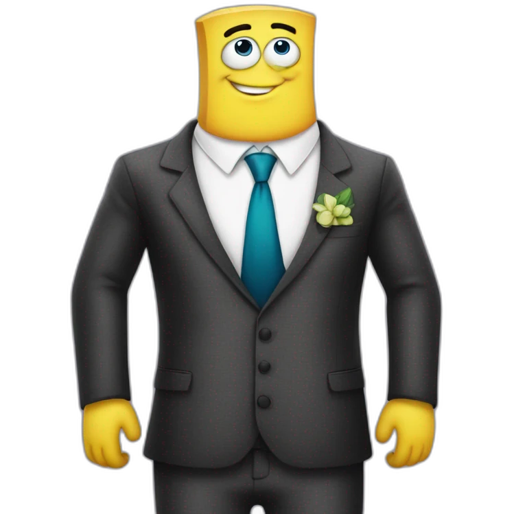 patrik from spongebob with a suit emoji