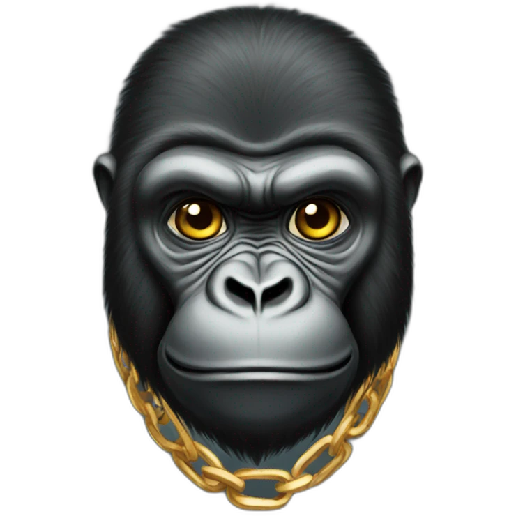 Gorilla wearing golden chains emoji