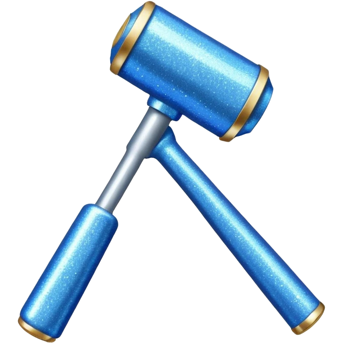 blue hammer with sparkles emoji