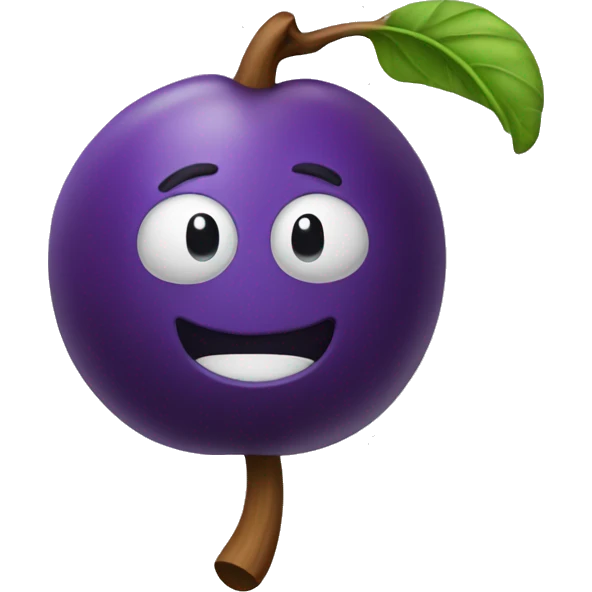 3D Plum  emoji