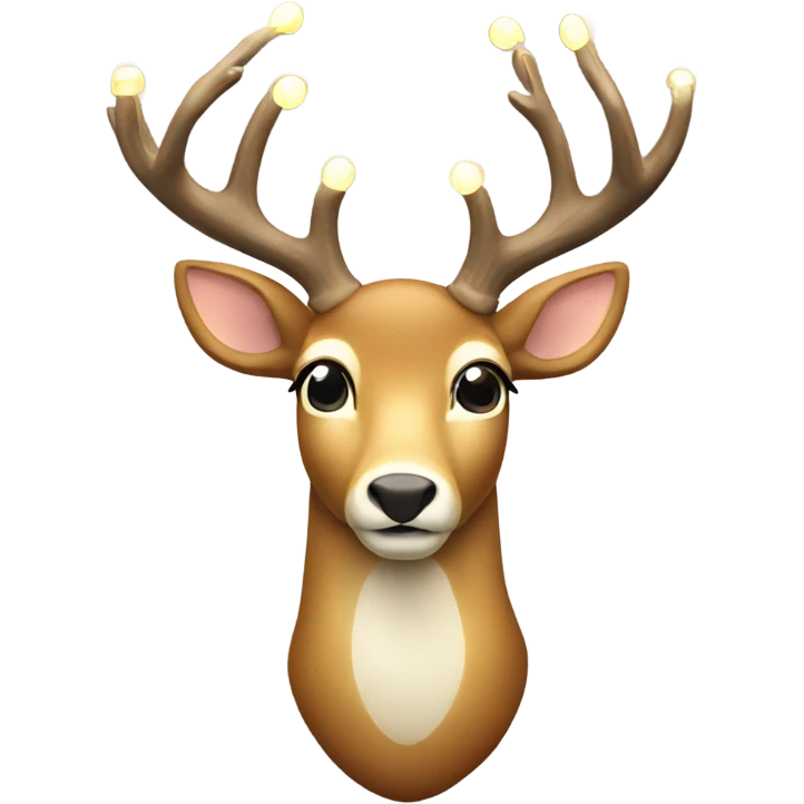 Deer with 8 warm white lights on antlers  emoji