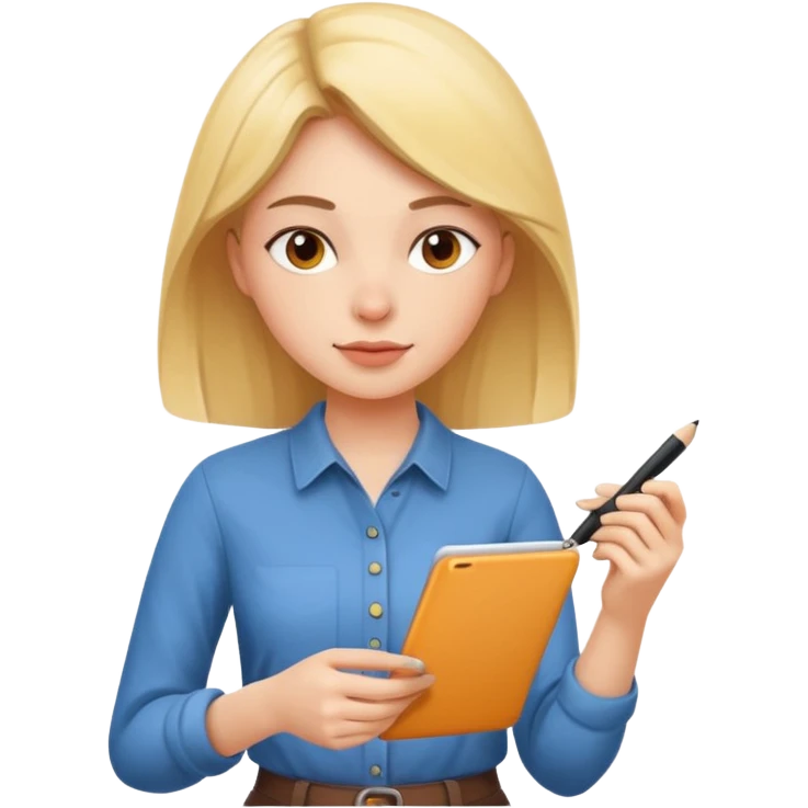 woman UX designer sketching app interfaces emoji