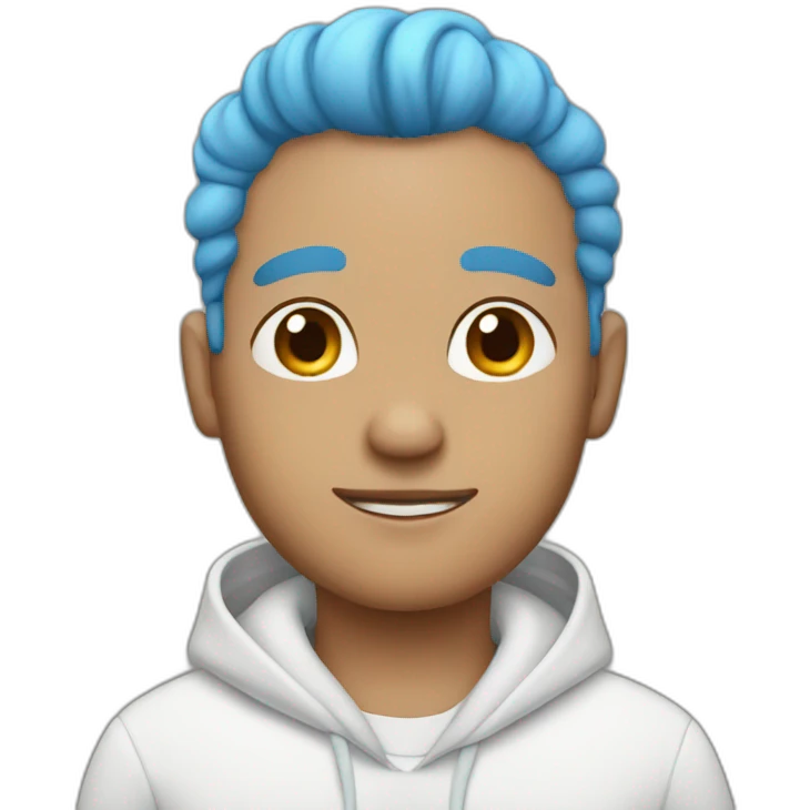 white pregnant queer blue haired man emoji