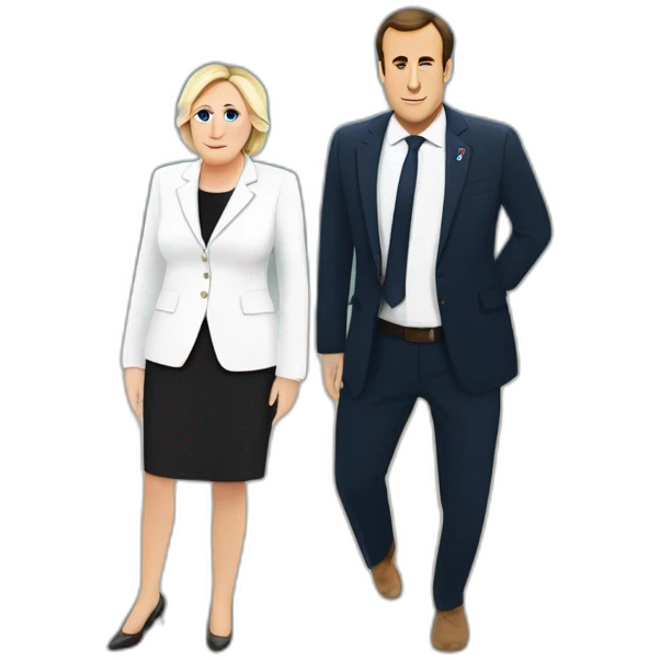 Macron et Marine le Pen qui croise les bras emoji