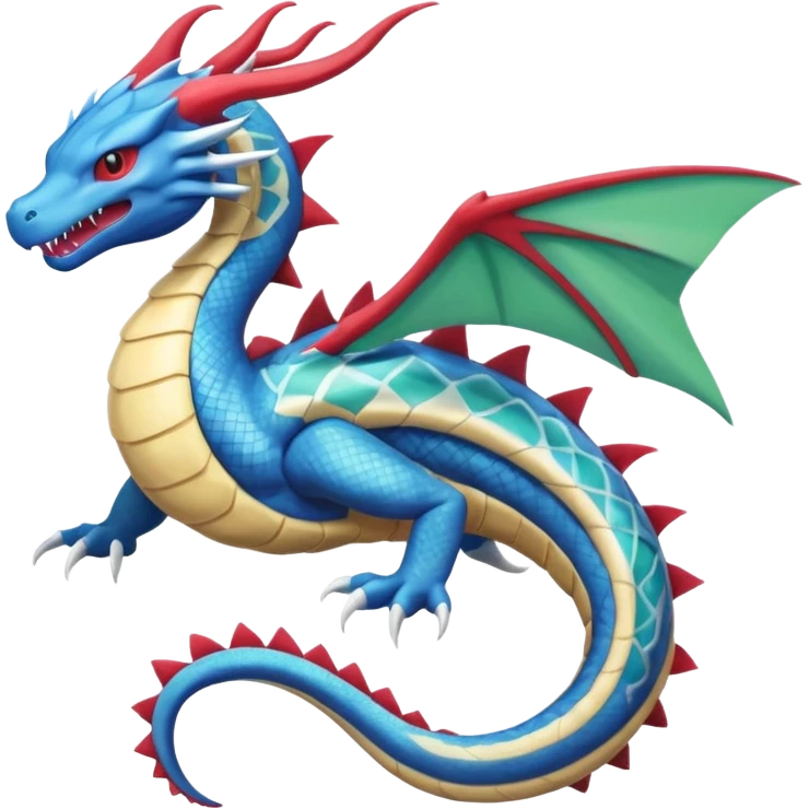 Dragonite-Flygon-Gyarados-Suicune-Kyogre-fusion, full body emoji