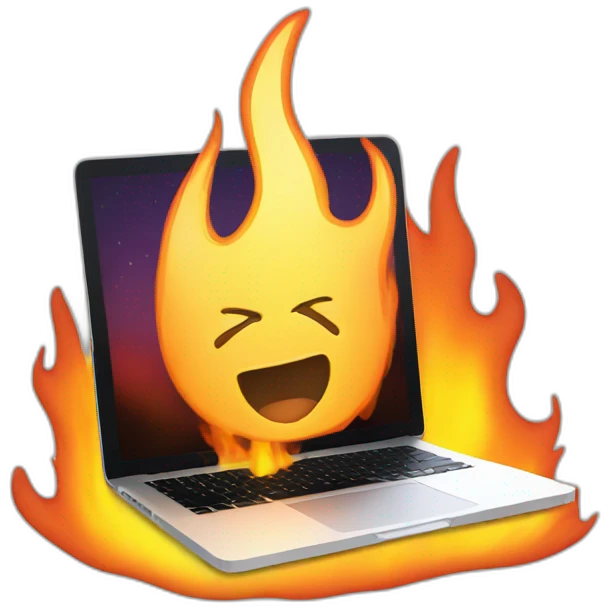 macbook flaming emoji