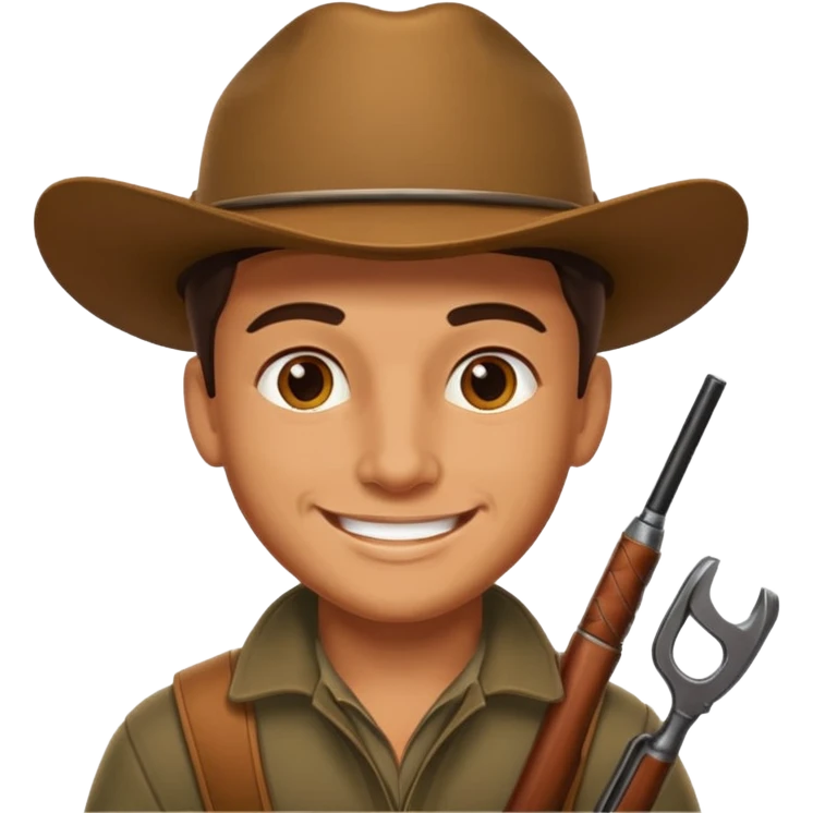 man hunter, smiling, minimal background emoji